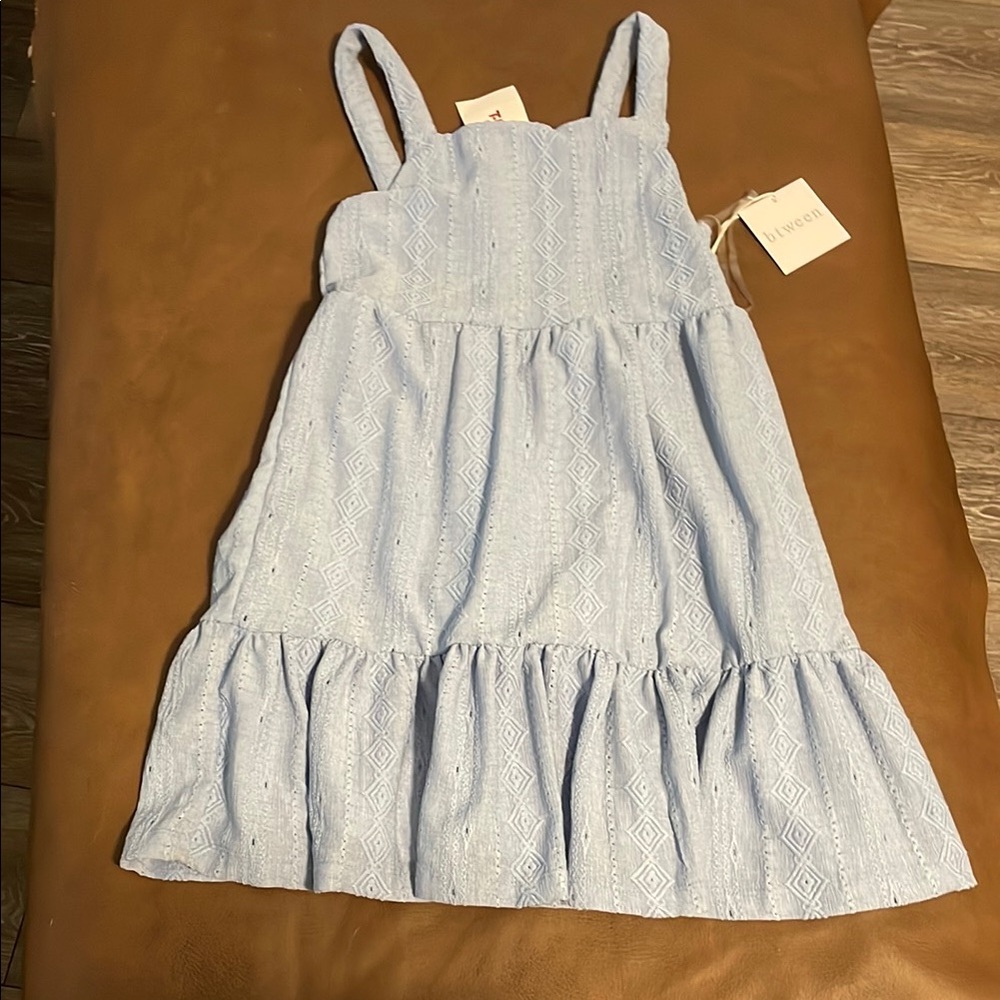 Btween Blue Tiered Ruffled Sundress Sleeveless Casual